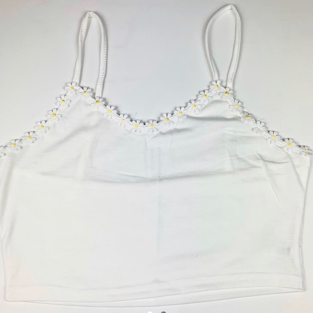 White Daisy cropped cami top